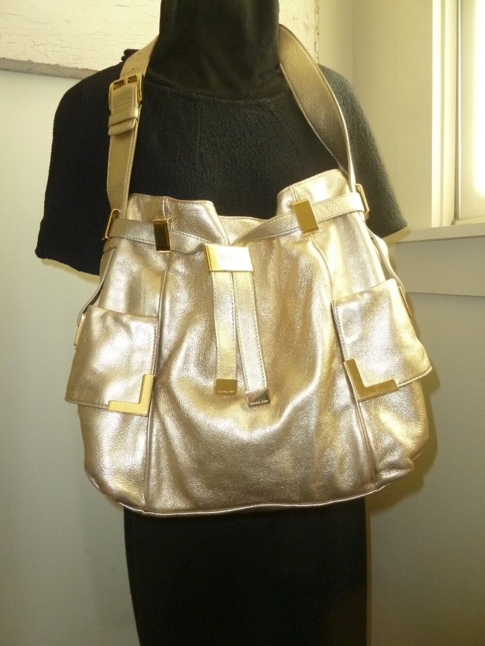 Michael Kors Gold Leather Purse